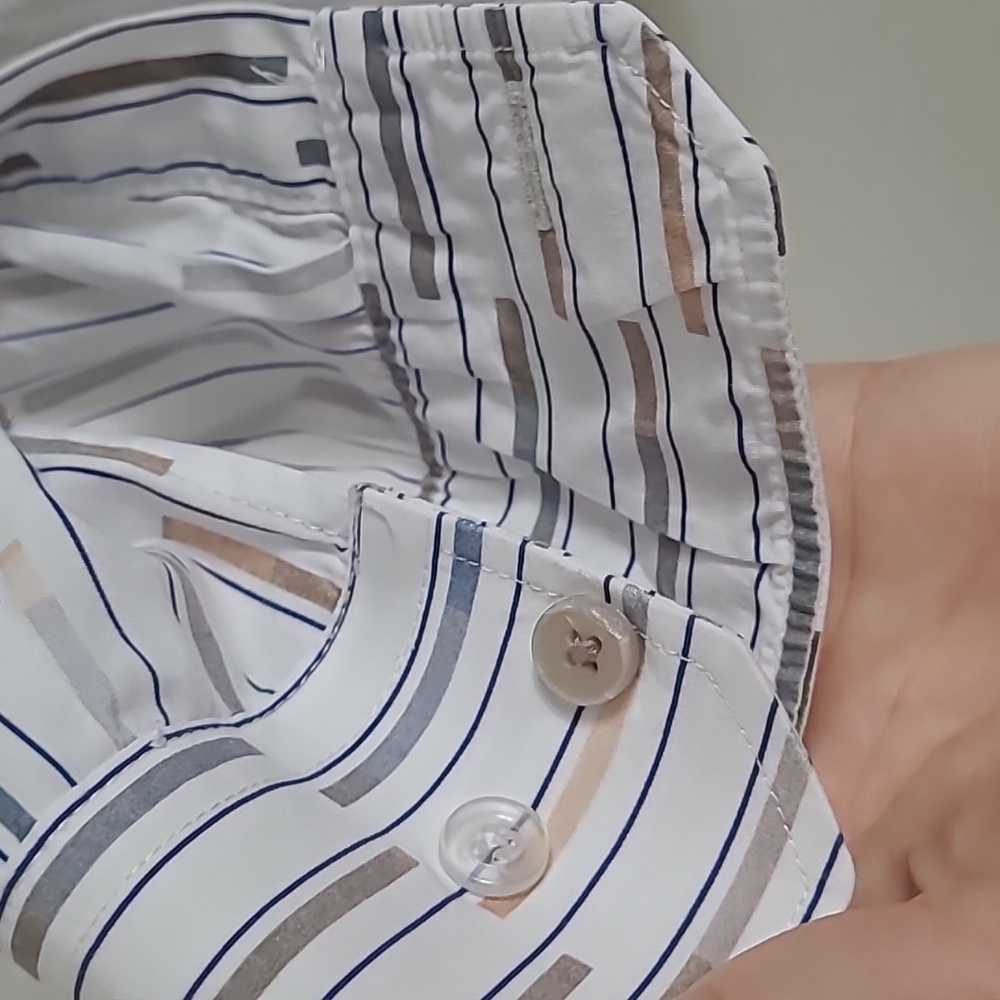 Haupt Men's White and Blue Striped Shirt Size M 39/40. 15.5 - Picture 5 of 8